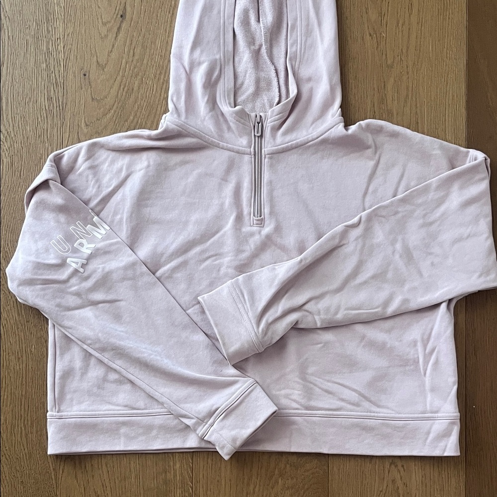 Under Armour Women's Light Pink Quarter-Zip Cropped Hoodie